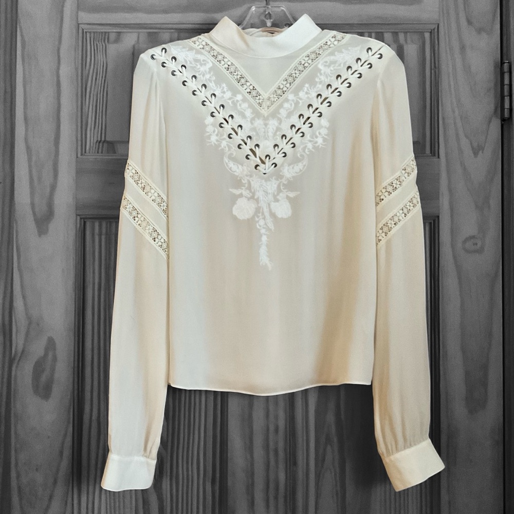 Haute Hippie Silk Back Button Blouse